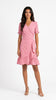 A3122 Pink Dotty Frill Hem Dress