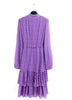 A2248 Lilac Print Chiffon Flounce Dress