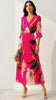 A3158 Inia Pink Print Pleat Dress