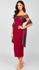 A2724CC Burgundy Bandage Sequin Crossover Dress