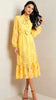 A2891 Lemon Floral Bow Tie Dress