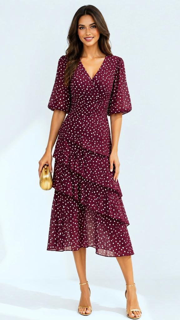 A3304 Camilla Plum Dotty Layered Dress