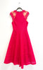 A2919 Karen Lace Brocade Flare Dress Royal