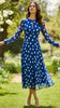 A3053 Paloma Royal Dotty Midi Dress