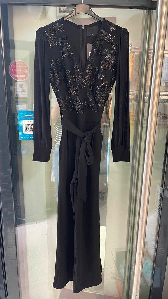A3310 Black Sequin Body Jumpsuit