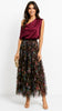 A3234 Brown Multi Tulle Ruffle Maxi Skirt
