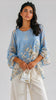 A3097 Blue Chiffon Floaty Top