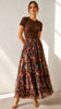 A3165 Brown Multi Tulle Ruffle Maxi Skirt