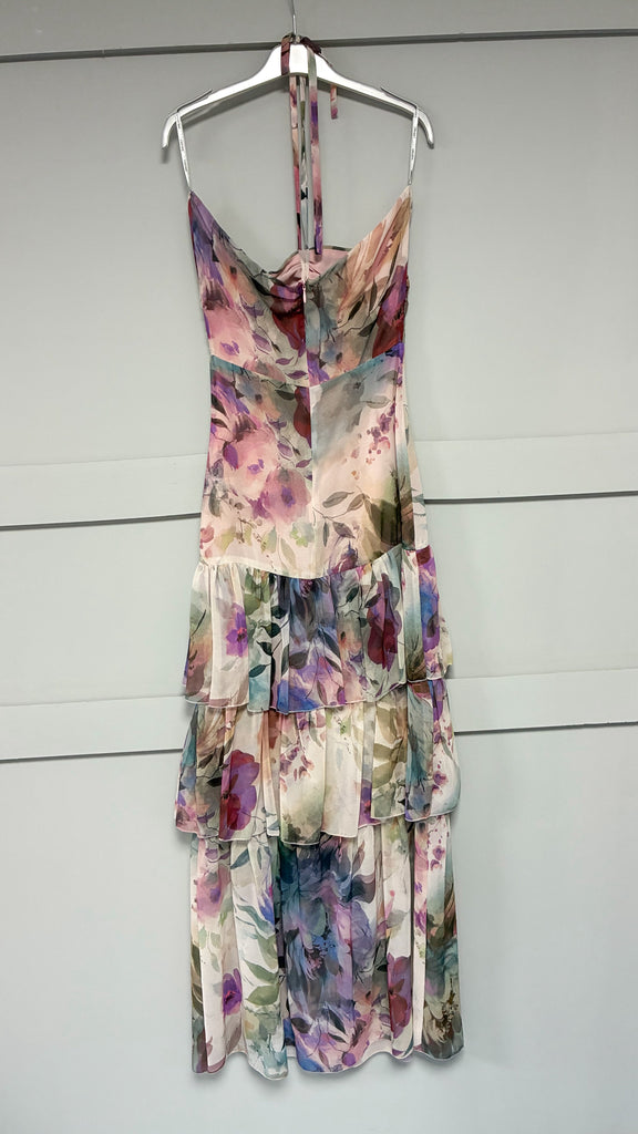 A3058 Cassie Halter Flounce Dress
