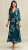 A2736 Tola Teal Print Pleat Dress