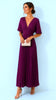 A3169 Magenta Floaty Sleeve Pleat Dress