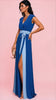 A3136 Farah Royal Contrast Maxi Dress
