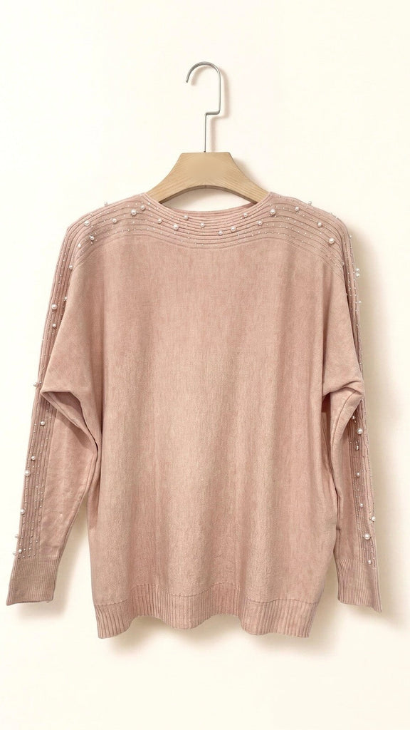 A3249 Rhinestone Fine Knit Sweater