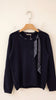 A3250 Black Fine Knit Scarf Sweater