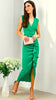 4-A1717 Corna Green Rouched Dress