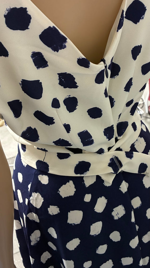 A3152(B) Nevada Navy Contrast Flare Dress