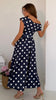 A3153 Maxime Navy Dotty Asymmetric Dress