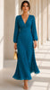 A3161 Valentina Teal Corset Pleat Dress