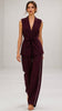 A3166 Plum Waistcoat & Trouser Set