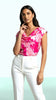 A2995 Pink Floral Sateen Top