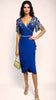 A2839 Royal Embellished Wrap Skirt Dress