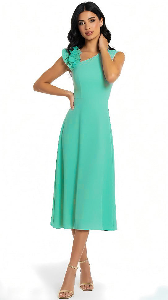 A2859 Wendy Applique Flare Dress