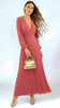 A2846 Chelle Salmon Pleated Dress