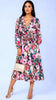 5-A2819 Rose Print Midi Dress