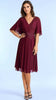 A2790 Burgundy Cape Applique Dress