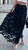 A2798 Black Ruffle Midi Skirt