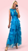 A2249 Turq Print Malva Flounce Maxi Dress