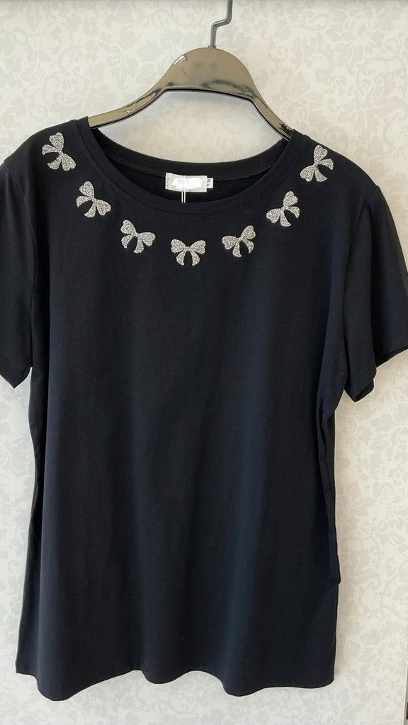 A3224 Black Butterfly Top