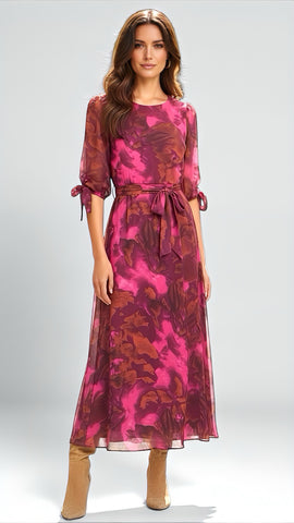 4-A2232 Mikela Floral Frill Dress