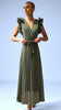 A2629 Khaki Ruffle Pleat Dress