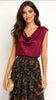 A3235 Suzy Burgundy Cowl Neck Top