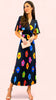 A1557 Cheryl Satin Black Floral Dress