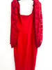 4-A1999 Vernee Red Bodycon Midi Dress