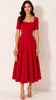 A3246 8th Sign Livia Red Scalloped Dress