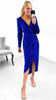A2510 Royal Sequin Drape Skirt Dress