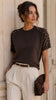 A3253 Brown Pearl Knit Top