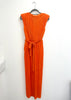 1-A2242 Elena Ruched Orange Dress