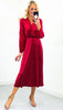 A2513 Ruby Sparkle Velvet Pleat Dress