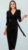 A2679 Black Velvet Faux Wrap Dress