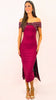 A2528GG Burgundy Bandage Sequin Crossover Dress