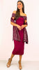 A2528GG Burgundy Bandage Sequin Crossover Dress