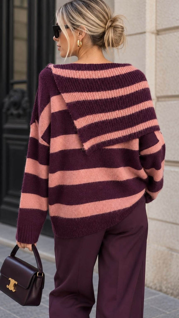 A3291 Madrid Chic Stripe Knit Top