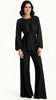 A2704 Black Pleated Trouser Set