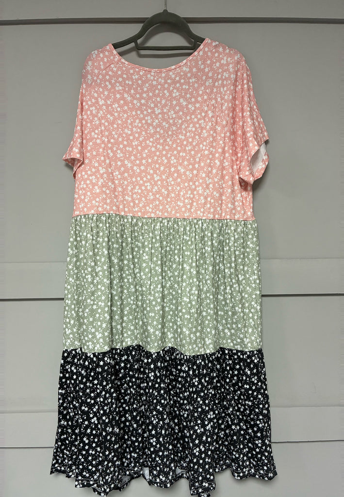 A3119 Multi Oversized Smock Dress