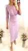 A2168 Severina Blush Feather Trim Dress