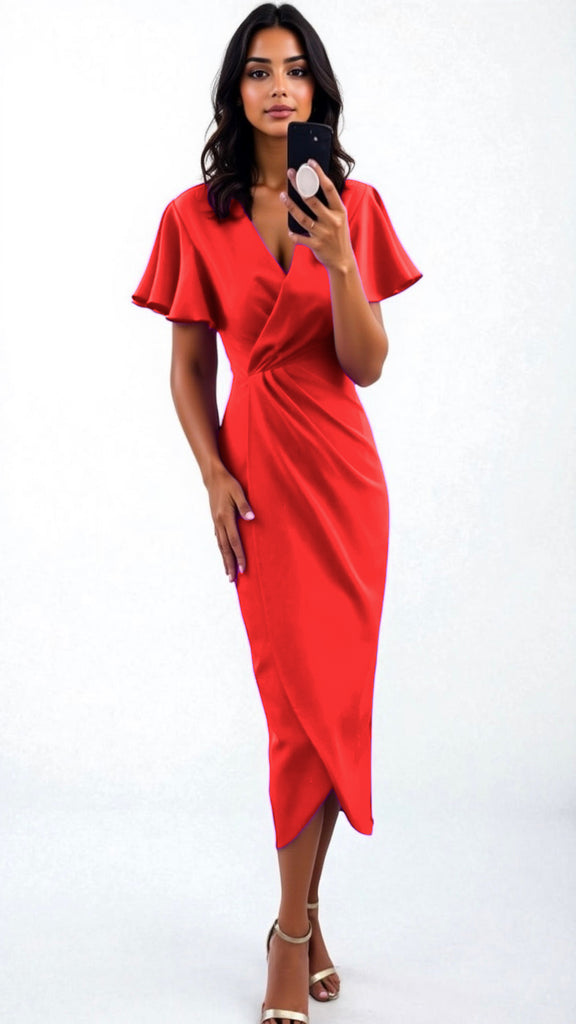 A2671 Red Fredrica Wrap Style Dress